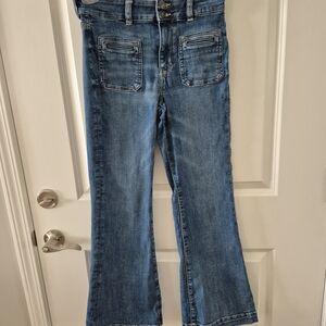 American Eagle Outfitters Blue Flare Wide Leg Denim
